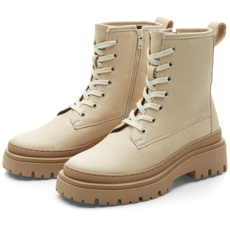 Bottines à lacets pour femmes, Beige