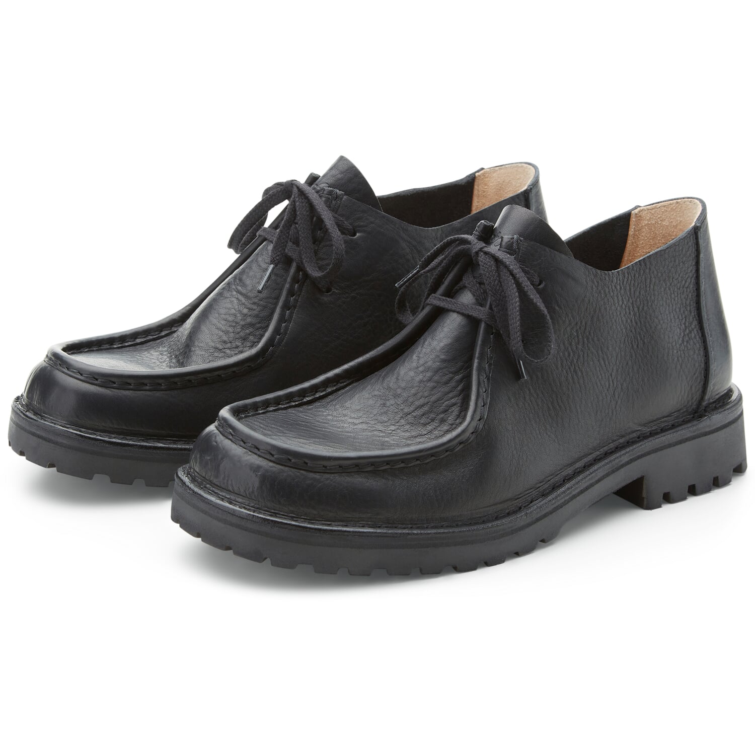 Men's leather lace-up shoe, Black | Manufactum