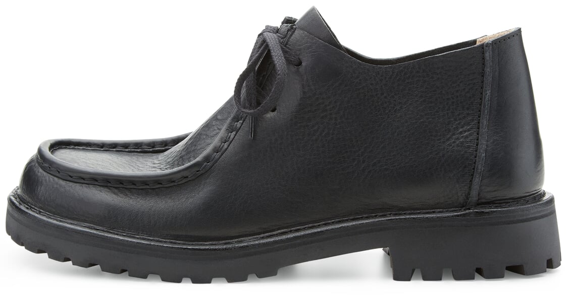 Herren-Lederschnürschuh Schwarz