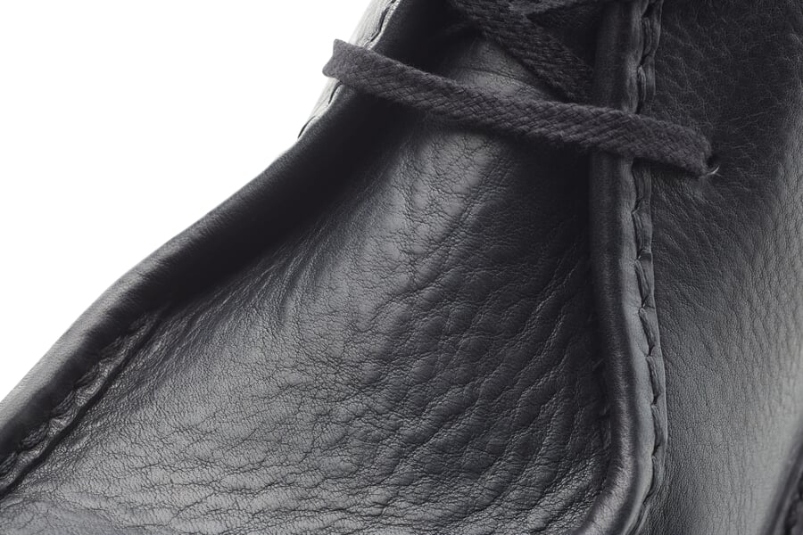 Herren-Lederschnürschuh Schwarz, Detailsicht