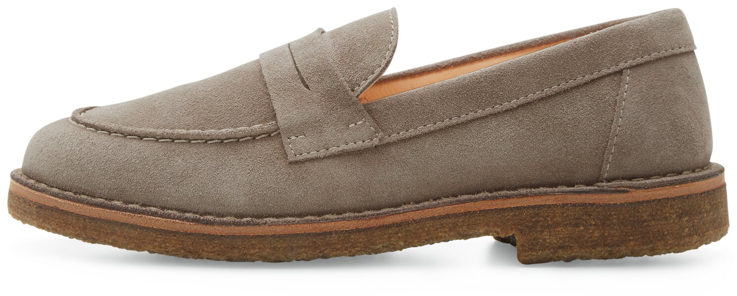 Damen-Loafer Rauleder Grau