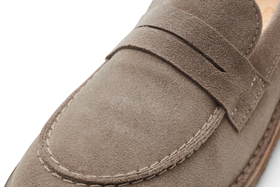 Damen-Loafer Rauleder Grau, Detailsicht