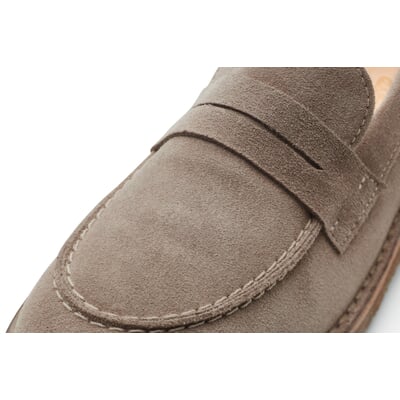 Ladies' suede loafers, Gray Manufactum