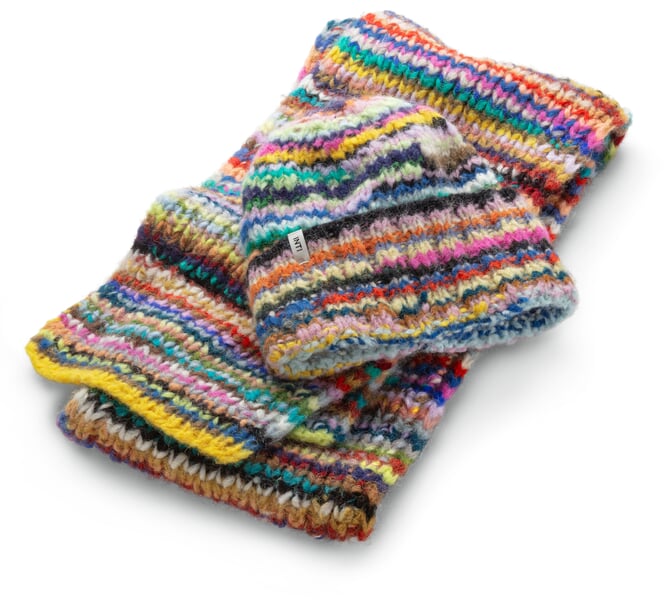 Bonnet tricoté unisexe, multicolore