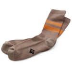Stribet strømpe til mænd Taupe-orange