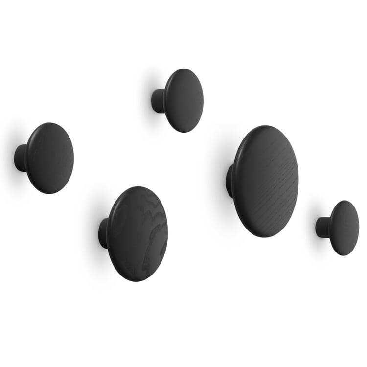 Crochet de vestiaire Dots, Noir