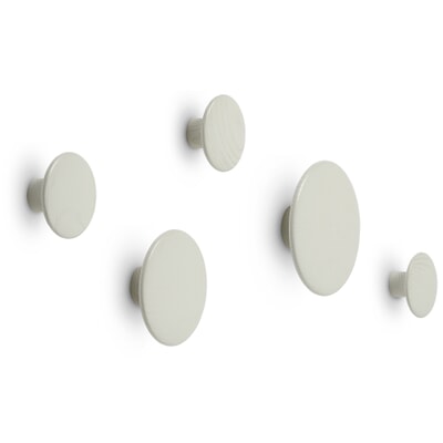 Garderobenhaken Dots, Weiß, (5er-Set)