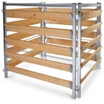 Galvanized steel compost box, larch wood