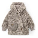 Veste pour enfants en peluche de laine gris clair