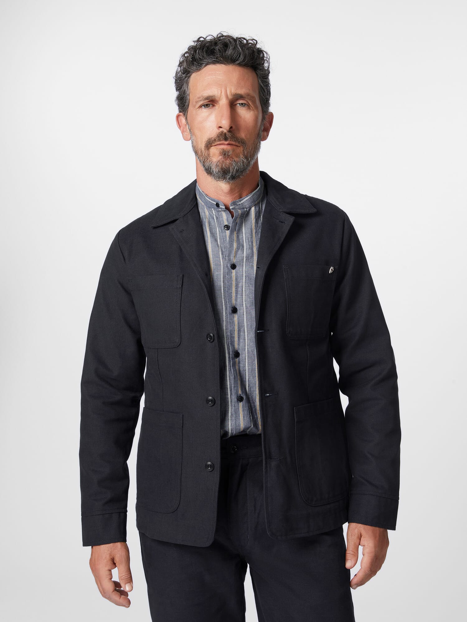 Men's jacket partially lined, Dark blue | Manufactum