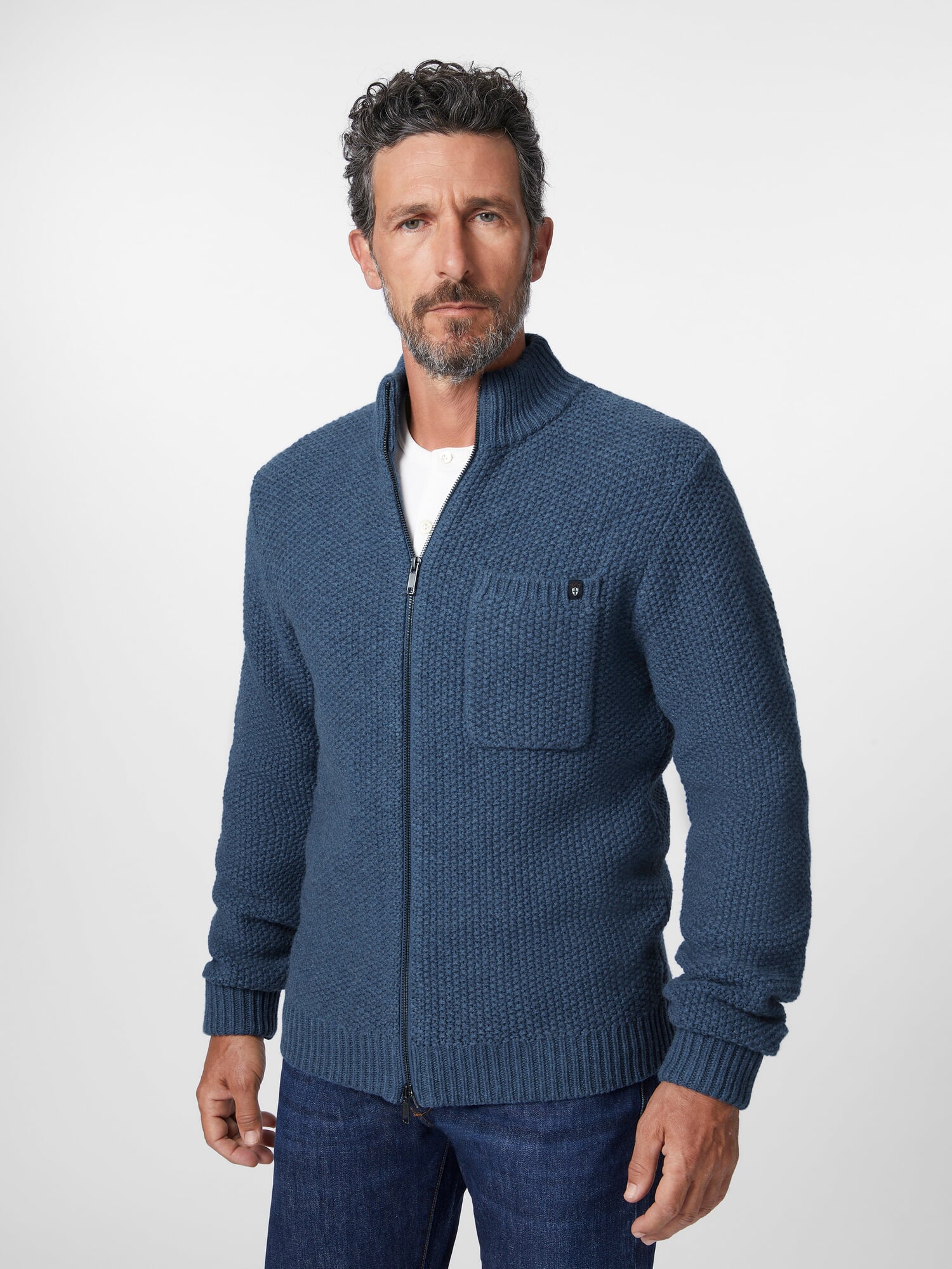 Cardigan Homme 2025 à Fermeture Éclair - Motif Tête De Mort, Poches Zippées, Chaud Hiver