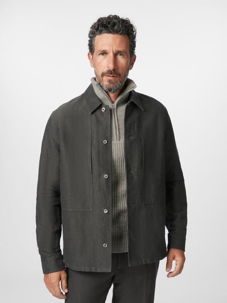 Herren-Hemdjacke Anthrazit, Tragebild