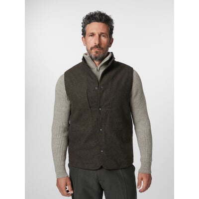 Men's flannel vest, Brown Manufactum - Main Image