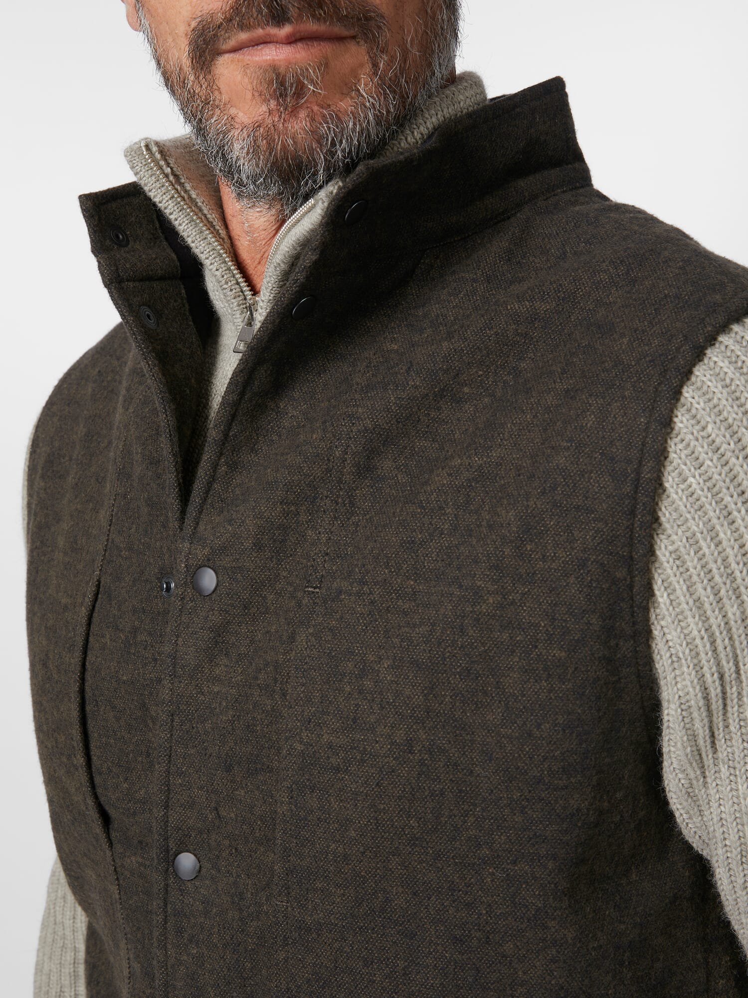 Men's flannel vest, Brown | Manufactum