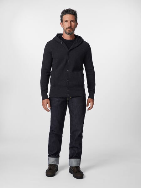 Herenvest met capuchon Donkergrijs, gepresenteerd op een model