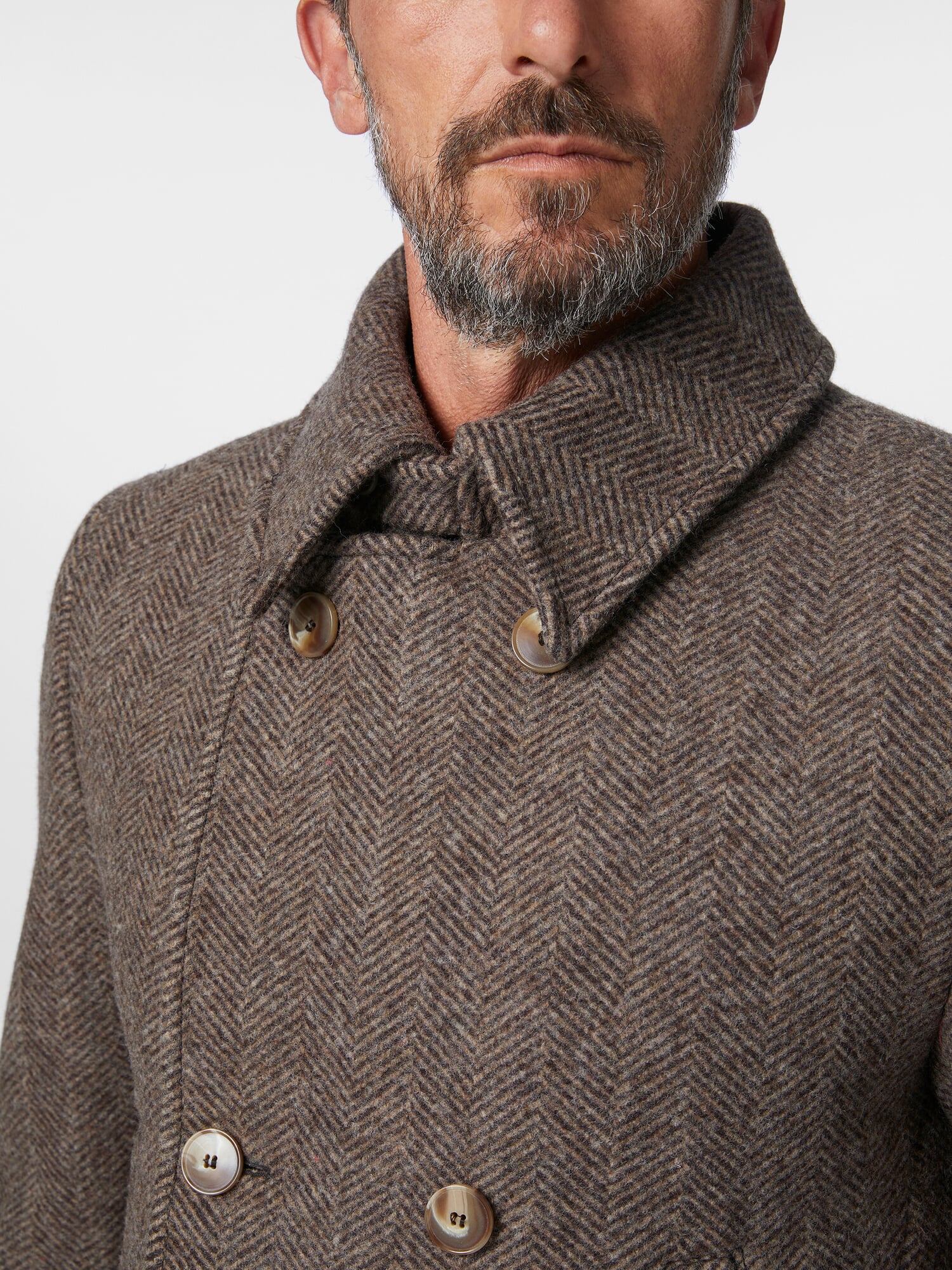 Men jacket double breasted, Brown-beige | Manufactum