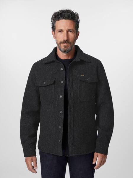 Herren-Overshirt Anthrazitmelange, Tragebild