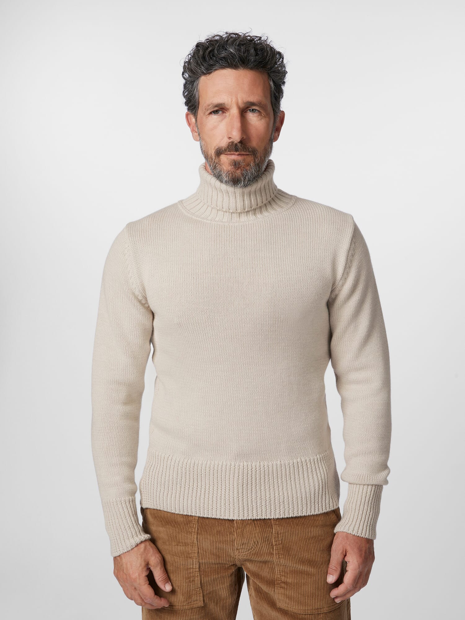Pull Homme Col Roulé - Torsadé, Coupe Ajustée, Fibre Mélangée Douce, Pour Hiver Et Bureau