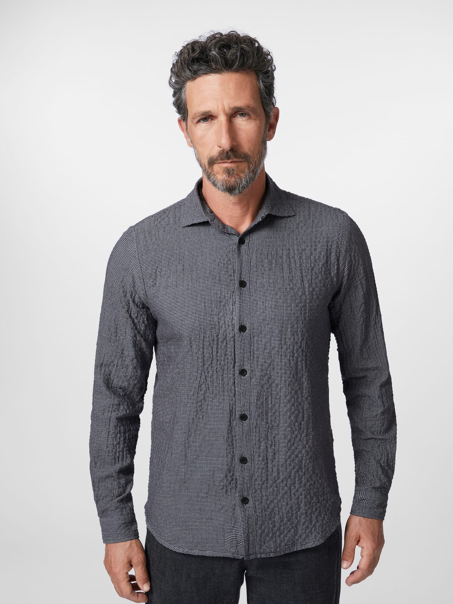 Men's shirt patterned, Graphite light gray | Manufactum