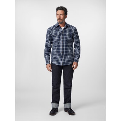 Chemise Popeline Carreaux Azur | Atlas For Men Chemise Popeline Carreaux Azur | Atlas For Men