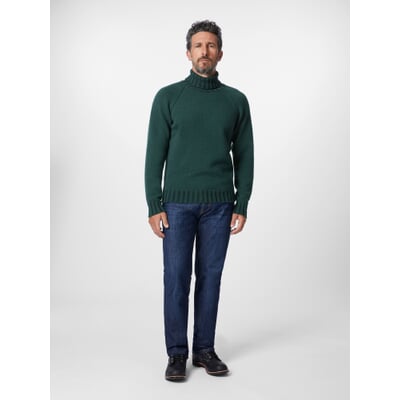 Mens turtleneck sweater, Green Manufactum