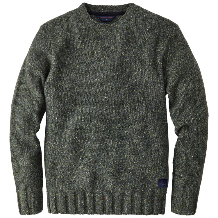 Men's knitted sweater, Green melange