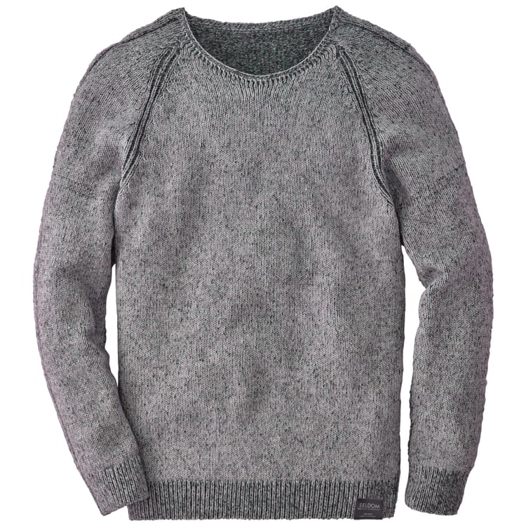 Men's knitted sweater mottled, Light gray