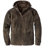 Giacca con cappuccio da uomo in pelle scamosciata buck Marrone