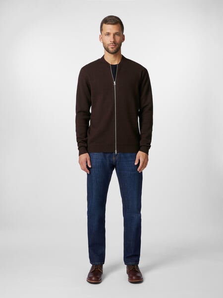 Men cardigan Brown, presented on a model