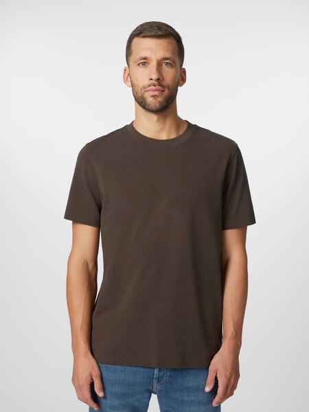 Herren-T-Shirt Baumwolle Braun, Tragebild