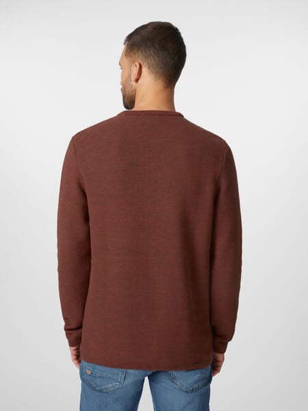 Herren-Strickpullover Baumwolle Rotbraun, Tragebild