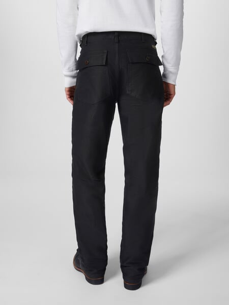 Men cotton trousers 1962 Dark blue, presented on a model