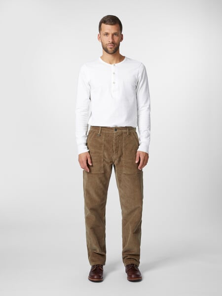 Men's cord trousers Utility 1967 Medium brown, presented on a model