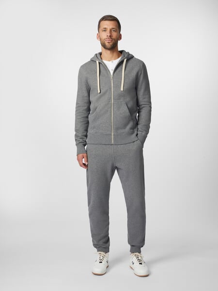 Veste à capuche pour hommes Gris chiné, présenté sur un modèle