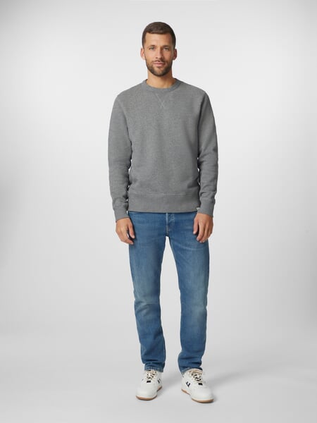 Men sweatshirt Grey melange, presented on a model