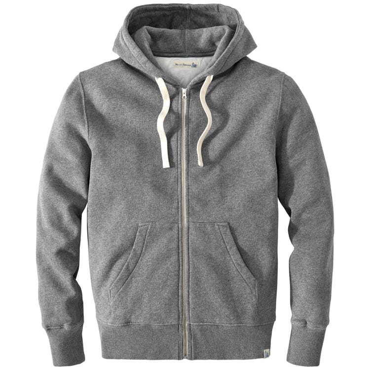 Giacca con cappuccio da uomo, Grigio melange