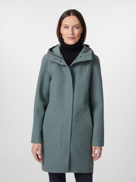 Damen-Wollparka Salbei, Tragebild