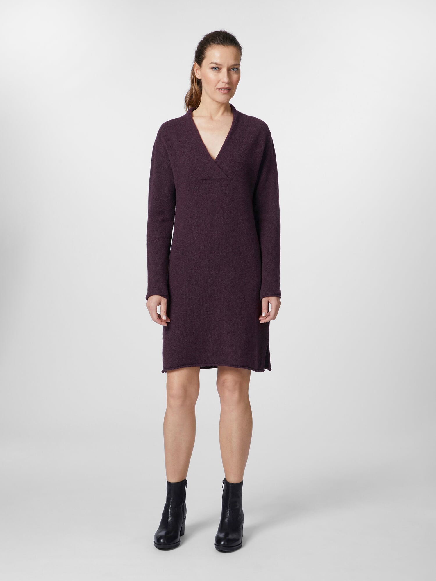 Ladies knit dress, Eggplant | Manufactum