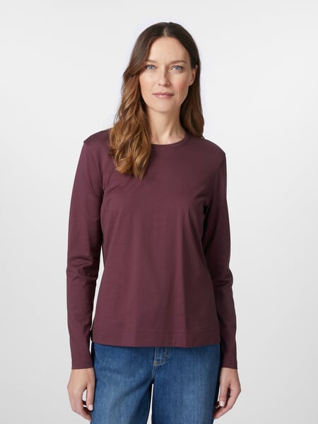 Damen-Langarmshirt Bordeaux, Tragebild