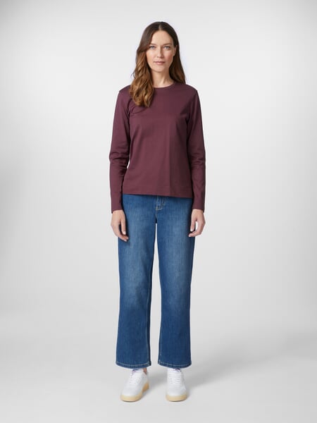 Damen-Langarmshirt Bordeaux, Tragebild