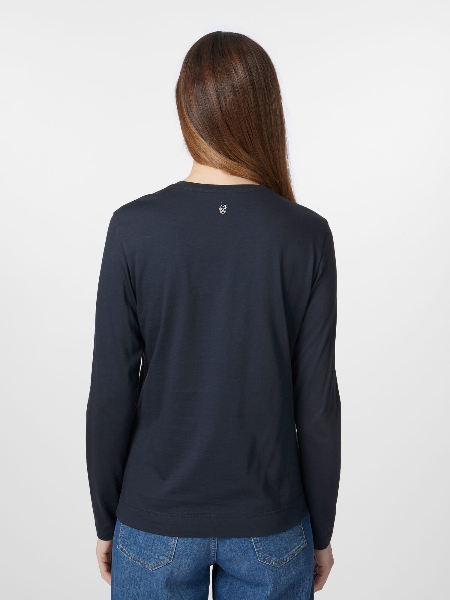◆MOONDAL◆ Eve Cotton Tshirt in Blue Long_sleeve_linen_t-shirt_-
