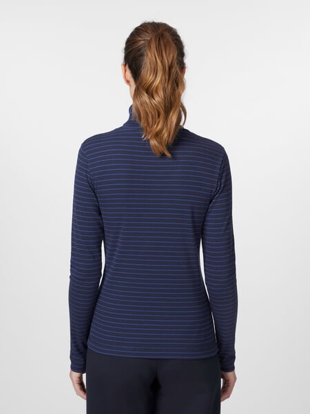 Jersey de cuello alto para mujer Azul oscuro-azul celeste, Tragebild