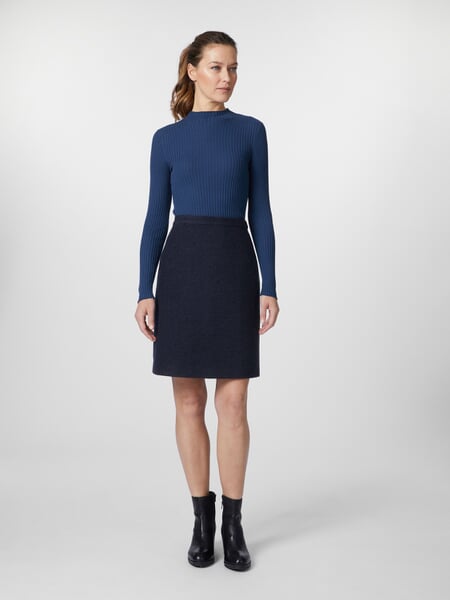 Women’s Short Walk Skirt Dark blue, presented on a model