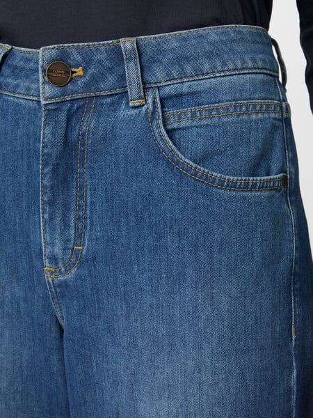 Damen-Relaxed-Jeans Blau, Detailsicht