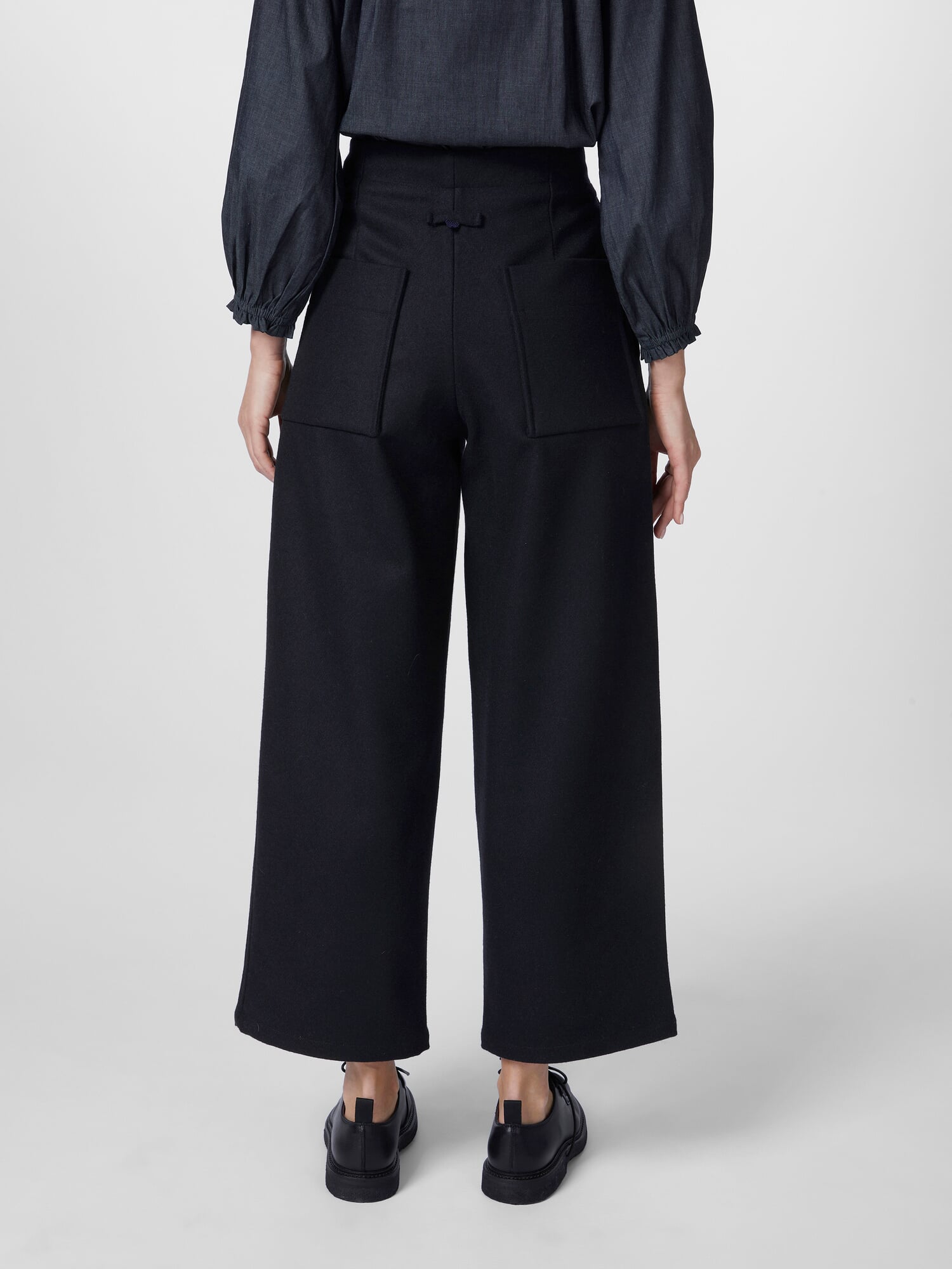 Women's wool trousers, Black-blue | Manufactum