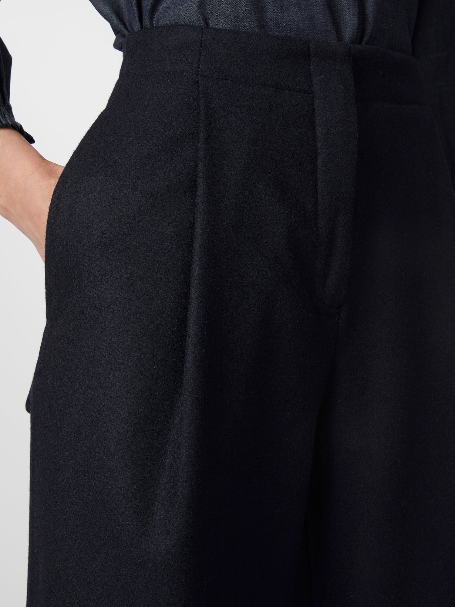 Women's wool trousers, Black-blue | Manufactum
