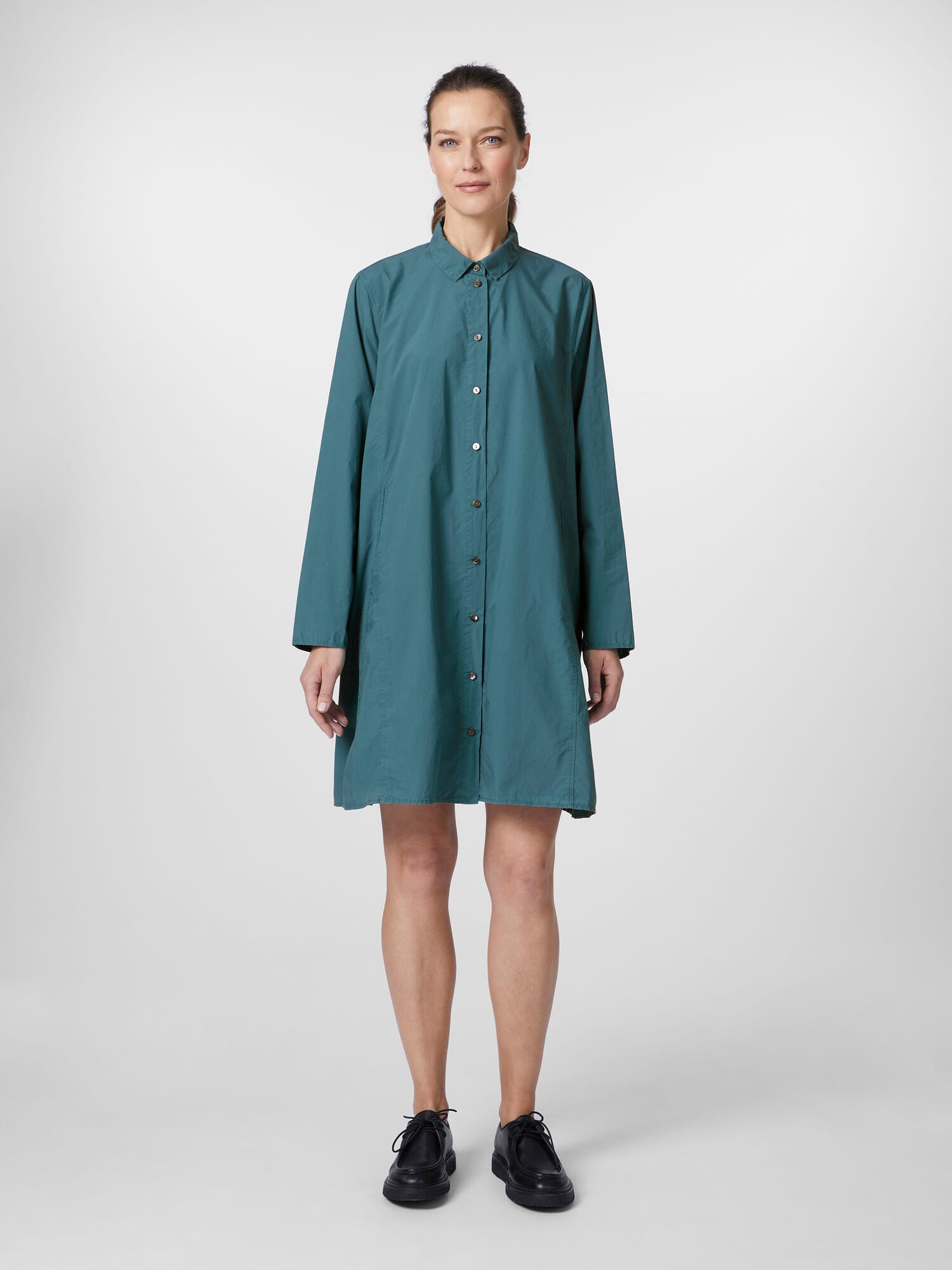 Ladies blouse dress, Petrol | Manufactum