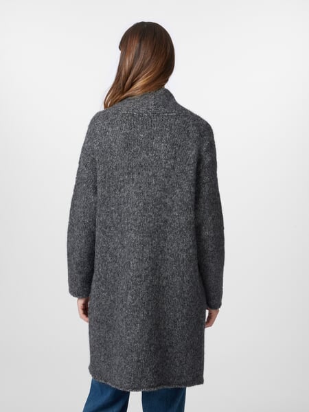 Chaleco largo de punto para mujer Antracita, Tragebild