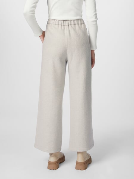 Ladies knit pants Ecru, presented on a model