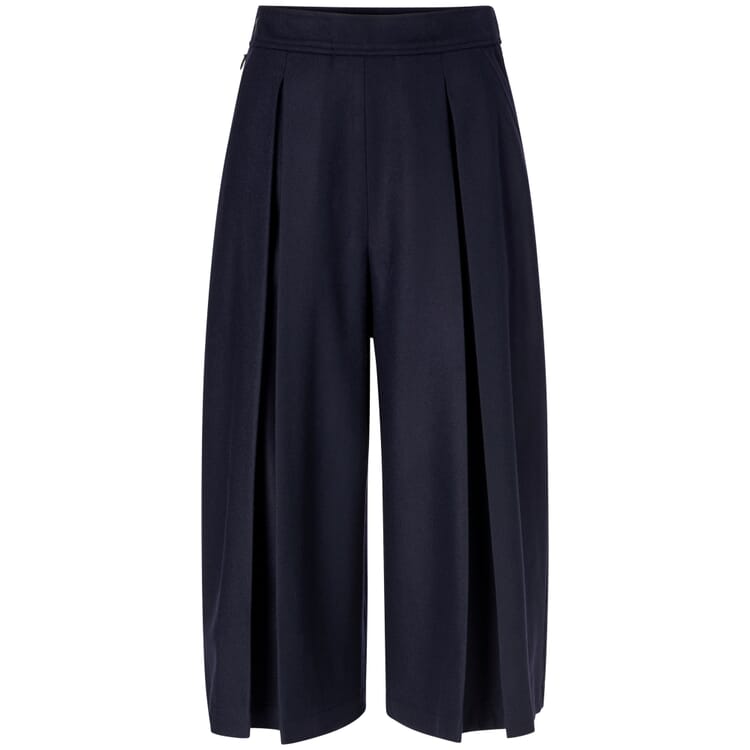 Falda pantalón de lana para señora, Azul oscuro